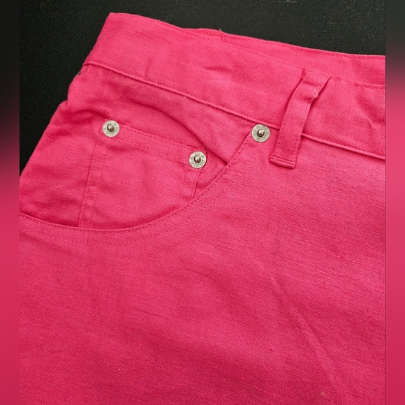 Denim & Co. Linen Blend Hot Pink Capris Pants - Size 20 - Picture 3 of 8